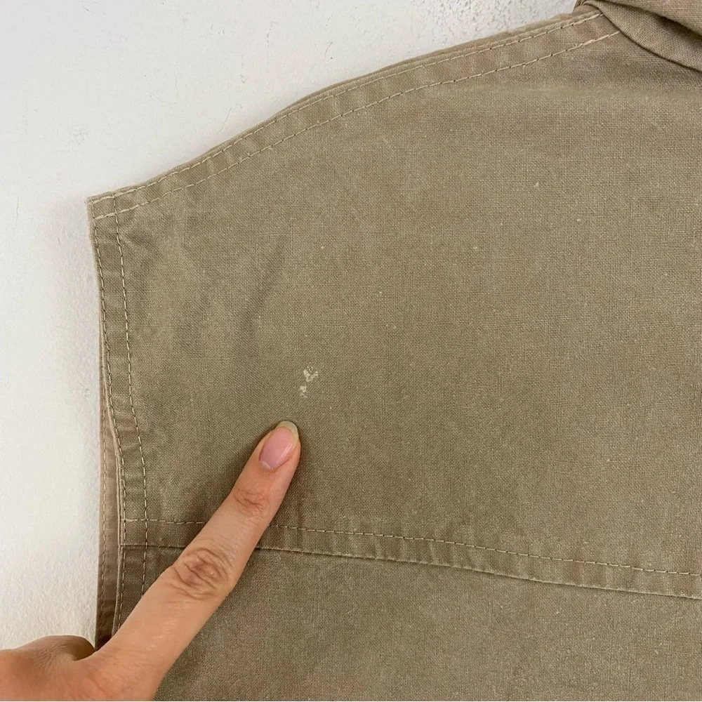 Banana Republic Vest Men’s L Vintage Brown Hong Kong Pockets‎ Zip Fishing Safari